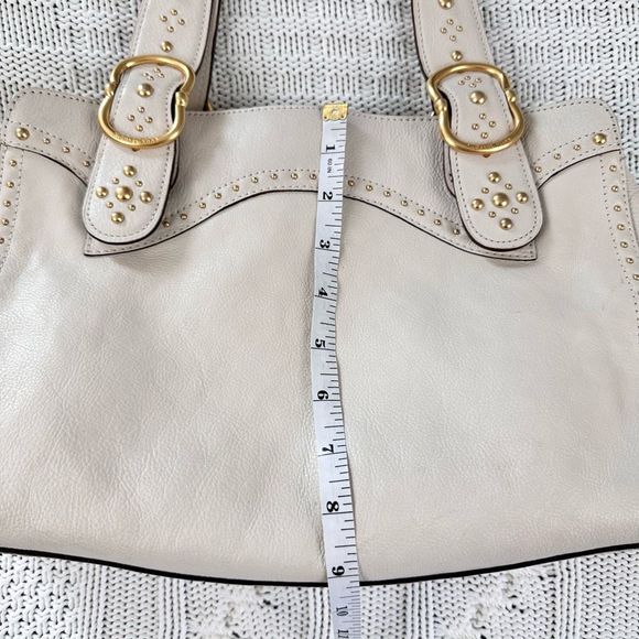 Michael Kors Beige Gold Leather Shoulder Purse - Picture 10 of 10